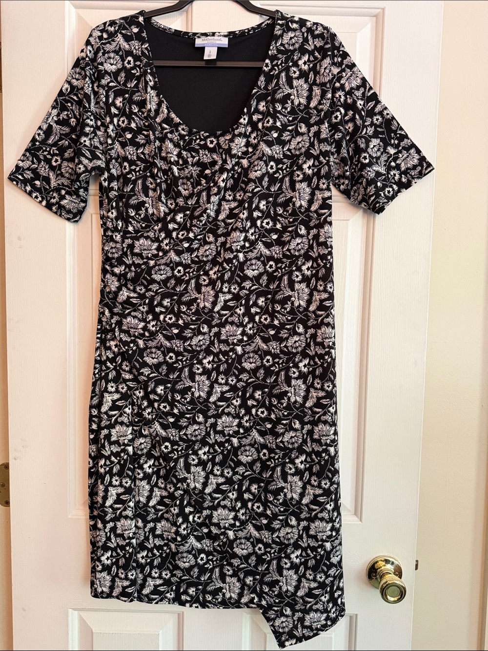 Motherhood Black and White Floral Maternity / Nursing Dress
